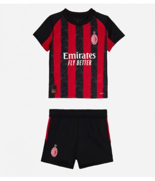 Billiga AC Milan Rafael Leao #10 Hemmatröja Barn 2025-26 Kortärmad (+ Korta byxor)
